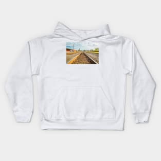 Parallel Railroad Tracks Kids Hoodie